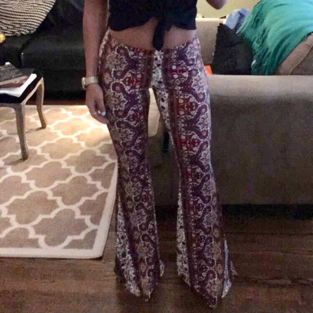 Paisley Print Flare Pants